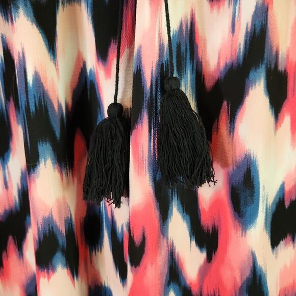 Vintage Notations Colorful Pull On Pants Size 1X Festival Tassels Wide Leg Boho - Picture 4 of 11